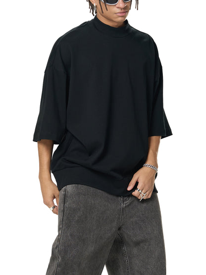 Bear-Fect Heavyweight Oversized Mock Neck T-shirt